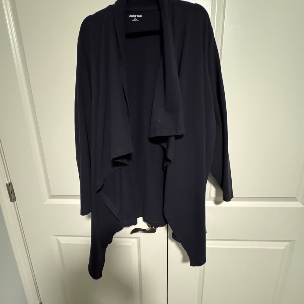 Navy Land’s End  Cardigan Long Sleeve Open Front Knit Cardigan 3x​